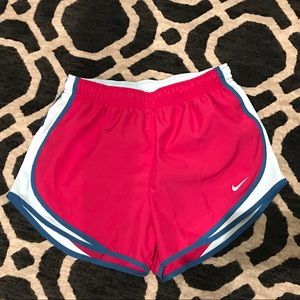Nike women’s dri-fit running shorts * pink & blue
